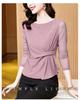 High-End Mesh Long-Sleeve Women's Base Shirt - Autumn 2025 Waist-Cinching Slim Fit Irregular Top