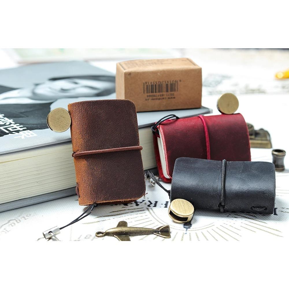 Мини-винтажный кожаный блокнот ручной работы, портативный дорожный дневник, журнал, планировщик, органайзер, каваи, канцелярские принадлежности, офис