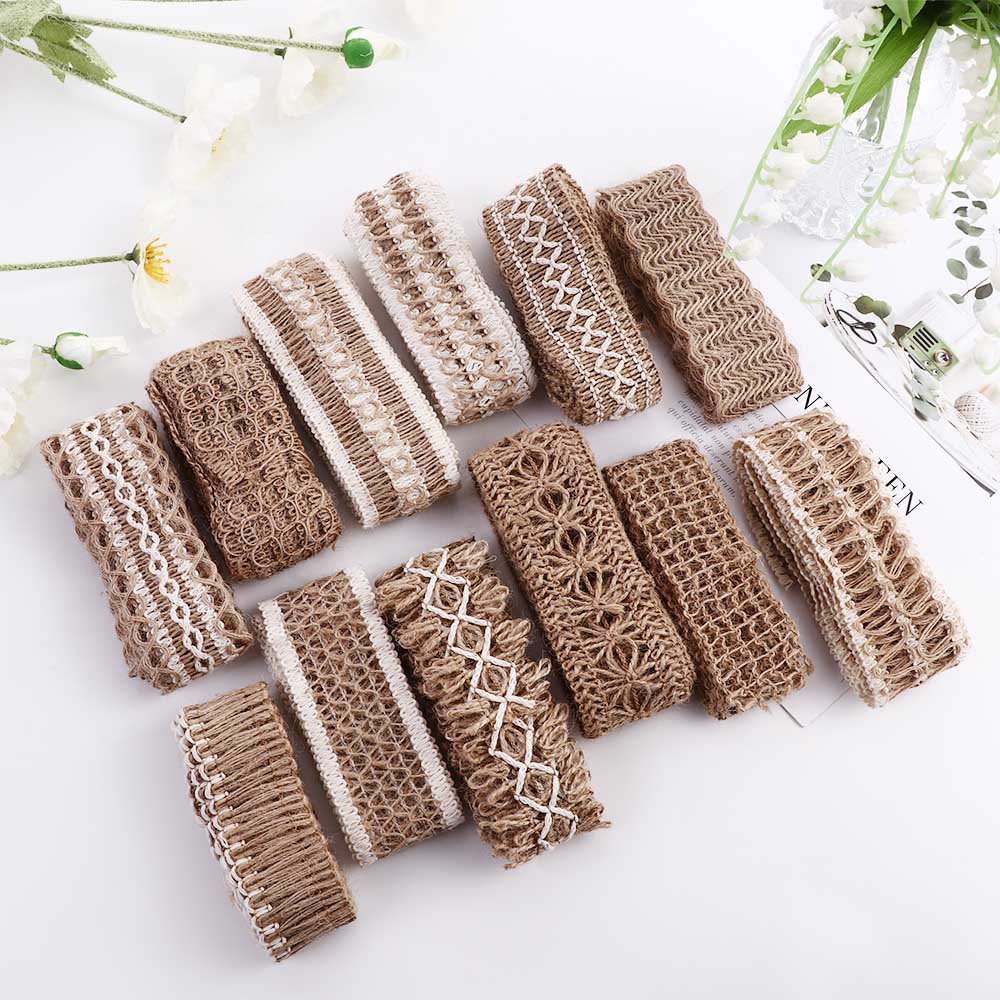 Woven DIY Scrapbook Home Ornament Lace Wedding Party Supplies Burlap Roll Jute Ribbon Hemp Rope