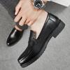 Spring and Autumn New Black Loafers Men's Slip-On Carved Leather Shoes Fashion Casual Shoes Business Men's Designer Men's Shoes