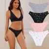 Cotton Panty for Women Floral Decoration Underpants Comfortable Seamless Briefs Sexy Low-waist Lingerie Breathable