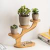 Креативная настольная многоуровневая стойка для маленьких цветов из бамбука и дерева, балкон, гостиная, офисный стол, мини-стойка для цветочных горшков