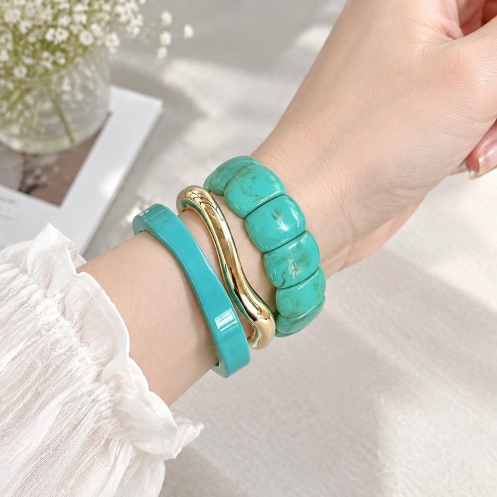 3Pcs/Set Stackable Irregular Waves Bangle Chunky Cuff Bangle Boho Bangle Bracelet for Women