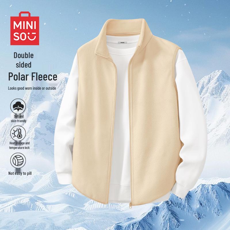 MINISO Мужская утепленная флисовая жилетка с воротником-стойкой