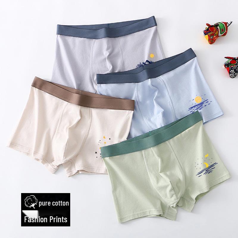 Jauniešu zēnu tīras kokvilnas bokseršorti — P037