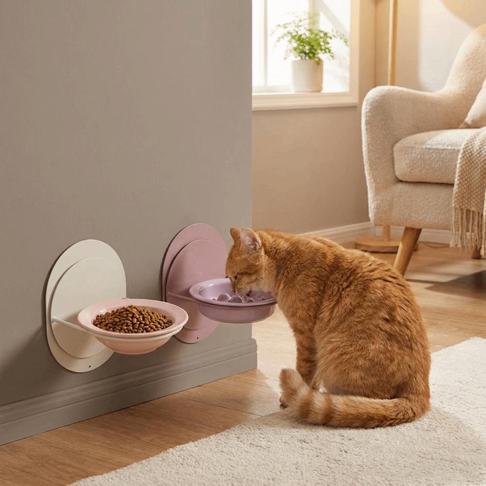 Adjustable Height Ceramic Cat Bowl Neck Protection Pet Feeding Dish Pet Supplies