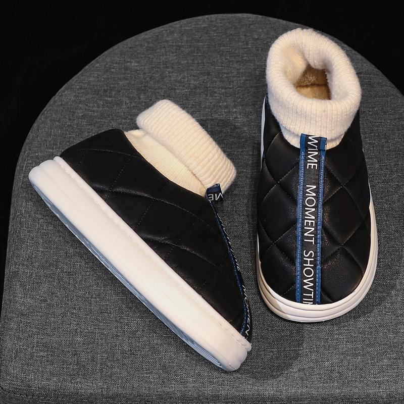 Модная зимняя домашняя обувь Повседневная Сохраняющая тепло Толстая подошва Уличная обувь Эластичная Мягкая Удобная Новая Универсальная Нескользящая Износостойкая