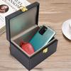 Premium Leather Box for Explosions Faraday Carbon Fiber Car Key RFID Signal Shielding Box Wooden & Bamboo Pu Gift Box Set