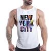Summer Adult Men'S Outdoor Fitness Casual Sports Crew-Neck Vest Creative Letter Pattern 2d Print Quick-Drying Sleeveless Shirt