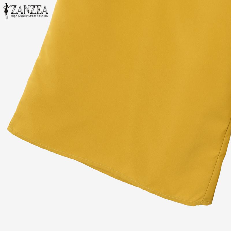 ZANZEA Женский повседневный костюм из двух частей: блузка с цветочным принтом и широкие брюки