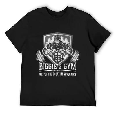 Футболка для тренировок - Biggies Gym Ставит Приседание в Футболку Сасквоч Персонализированная футболка хлопок мужские футболки мужские белые футболки