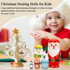 Рождественские матрешки Деревянные 5 штук Деревянные рождественские stacking decorations Санта-Клаус Олень Снеговик Вложенные игрушки для маленьких мальчиков