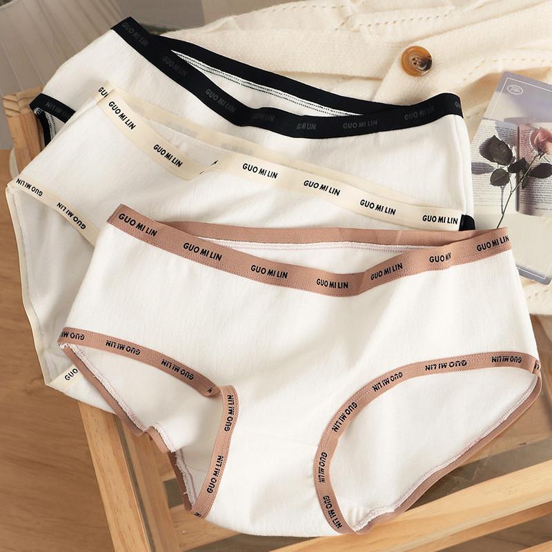 Comfortable Women's Cotton Underwear Stylish Japanese Sweet Breathable Mid Waist Triangle Shorts