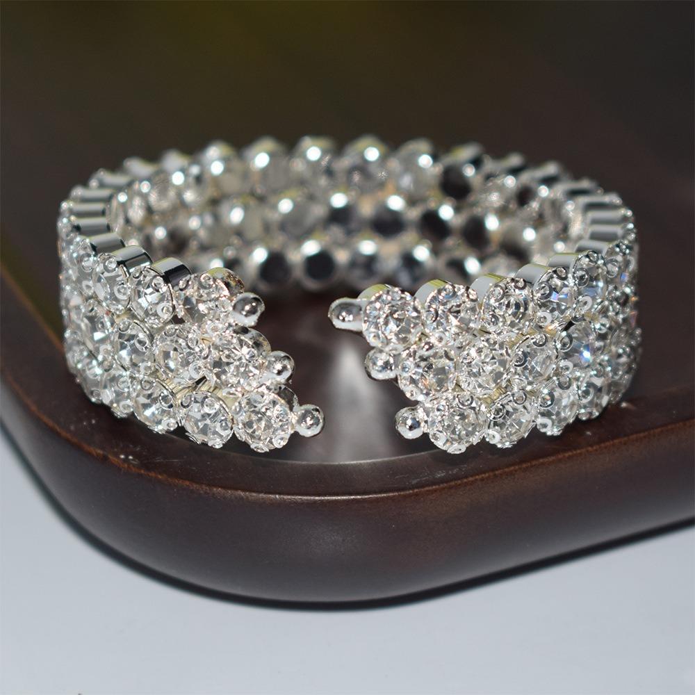 Хрустальные стразы Рука Браслет на запястье Кольцо Пять рядов Браслеты Мода Хрустальные браслеты Женщины