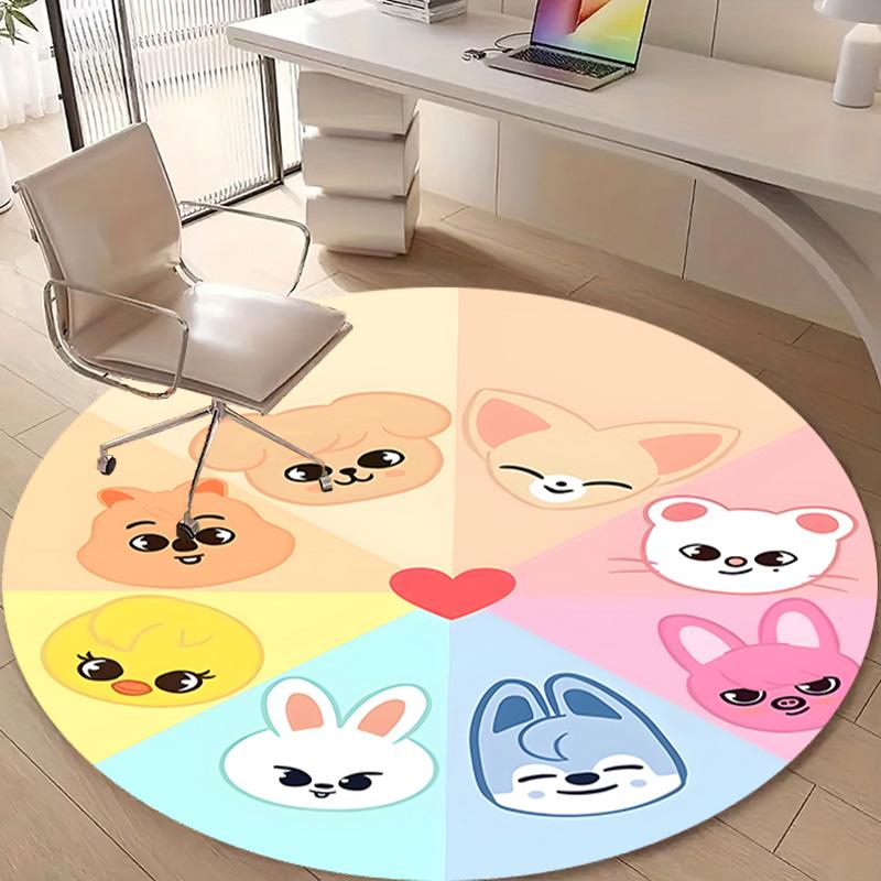 1pc Kpop Team1 Design Printed Area Round Carpet for Bedroom Living Room Home Decor Rugs Mat Non Slip Mat Rug for Bedside