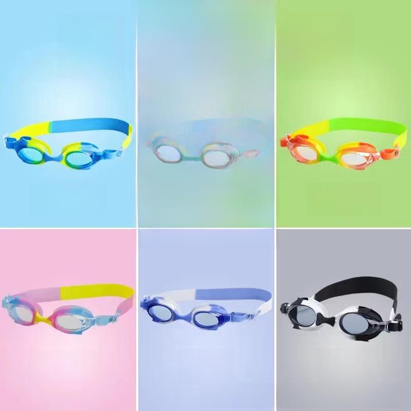 Детские водонепроницаемые очки для плавания с защитой от запотевания и шапочка с рисунком для мальчиков и девочек