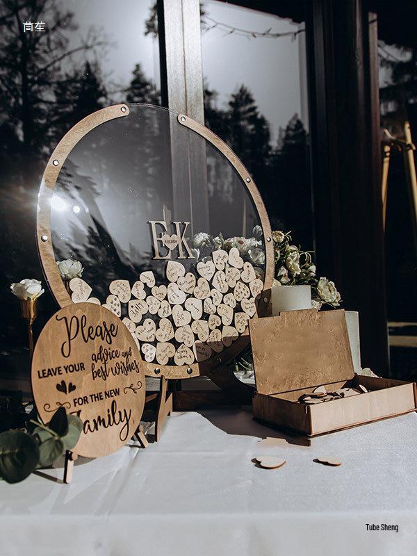 Heart-Shaped Transparent Guest Book for Weddings & Events