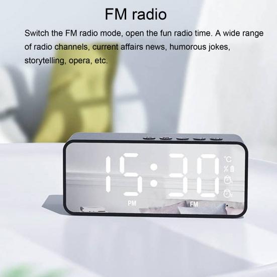 G50 Wireless Speaker Mini Mirror Surface Design Support TF Card 2-in-1 Practical Bluetooth-compatible Loudspeaker Alarm Clock for Home