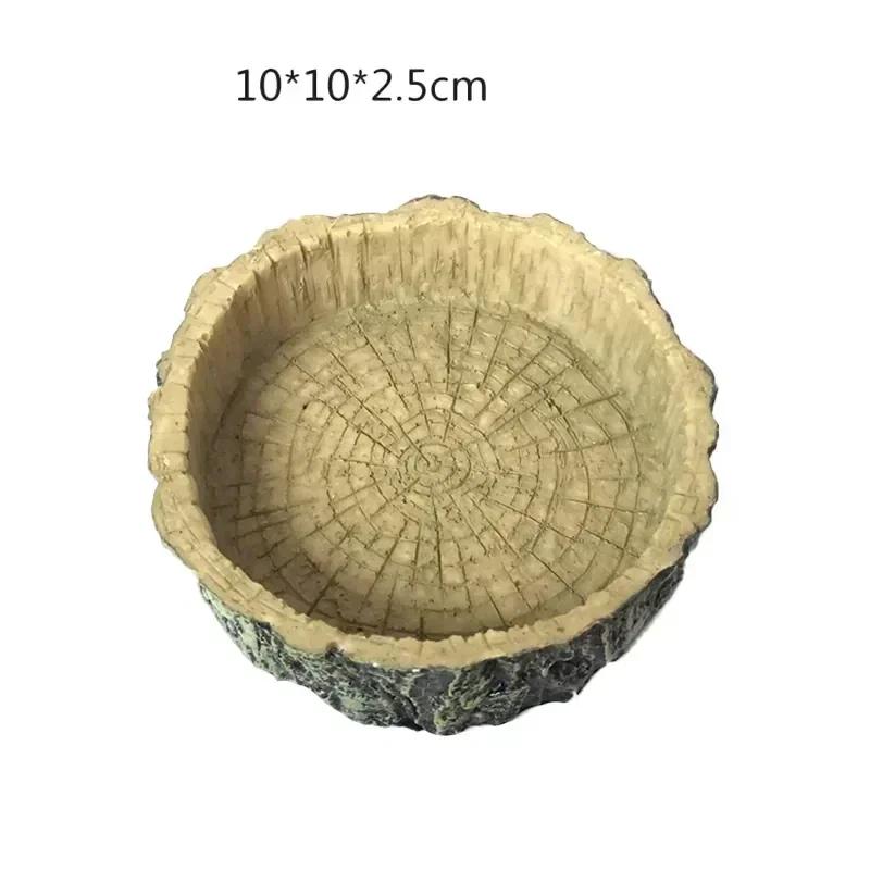 Synthetic Resin Reptile Feeding Basin Shallow Water Bowl for Tortoises Snakes Lizards and Turtles Non Toxic Pet Feeder Tool