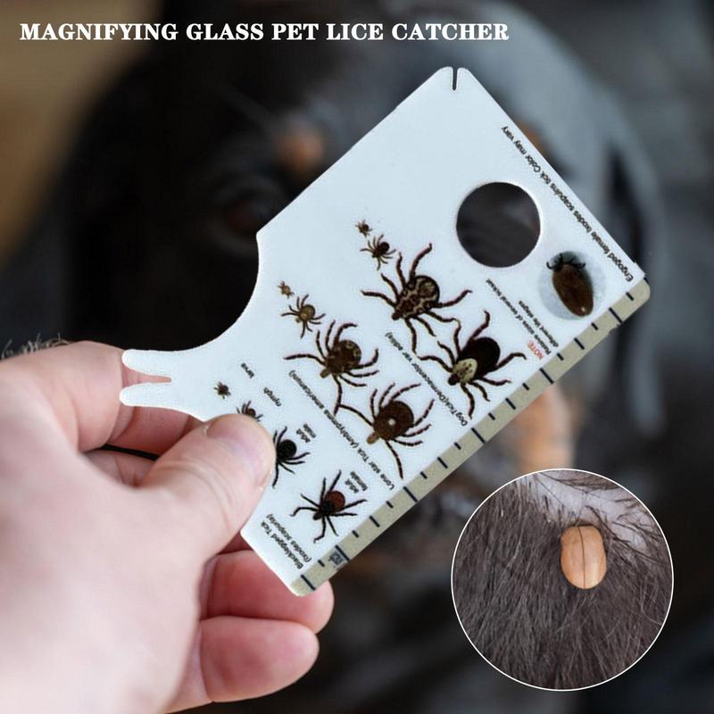 Ticks Scale Card Tick Remover for Dogs Portable Tick Cards with Magnifying Glass for Sports Enthusiasts Travelers Pets
