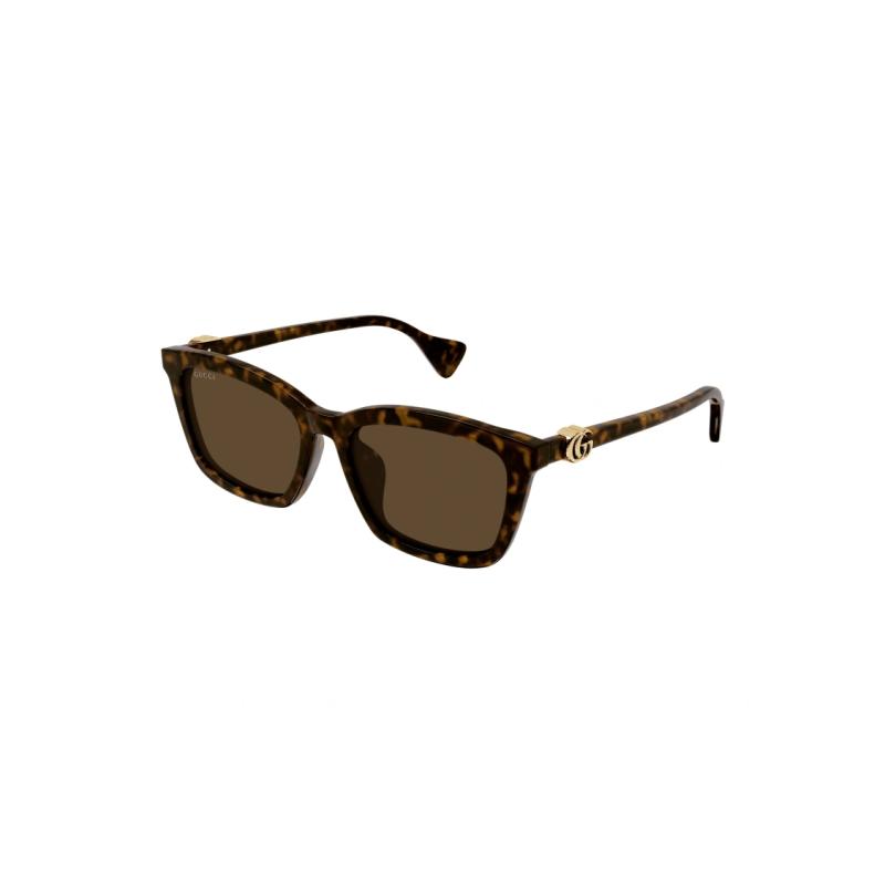 GUCCI Logo Lettering Irregular Sunglasses Men's Tortoiseshell