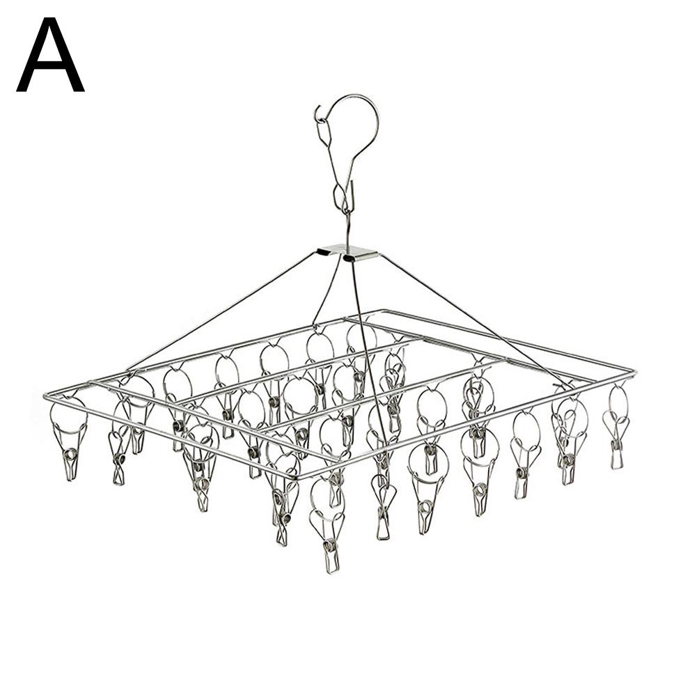 Нержавеющая сталь Ветрозащитная прищепка Вешалка для белья Стойка Колышек Сушка для полотенец Носок Одежда Сушилка Крючок Сушилка Бельевая веревка Бюстгальтер Q6P9