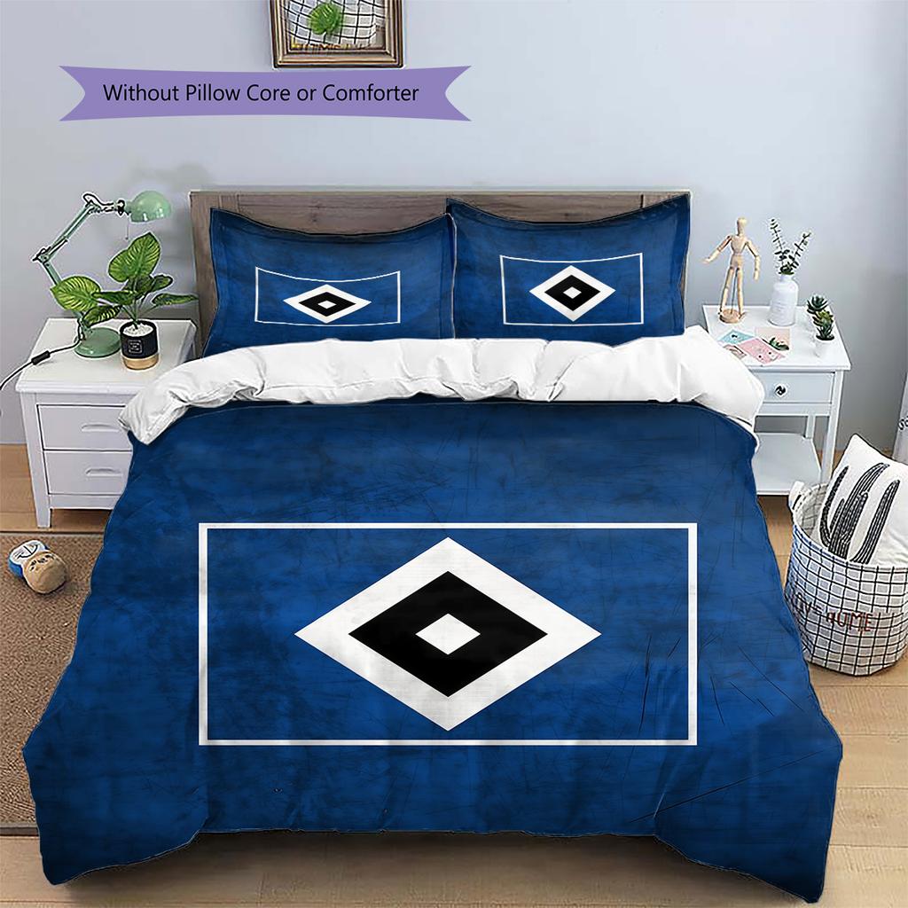 Hamburger SV Pattern Bedding Quilt Set Home Decoration Gift (1 * duvet cover + 2 * pillowcase without core)