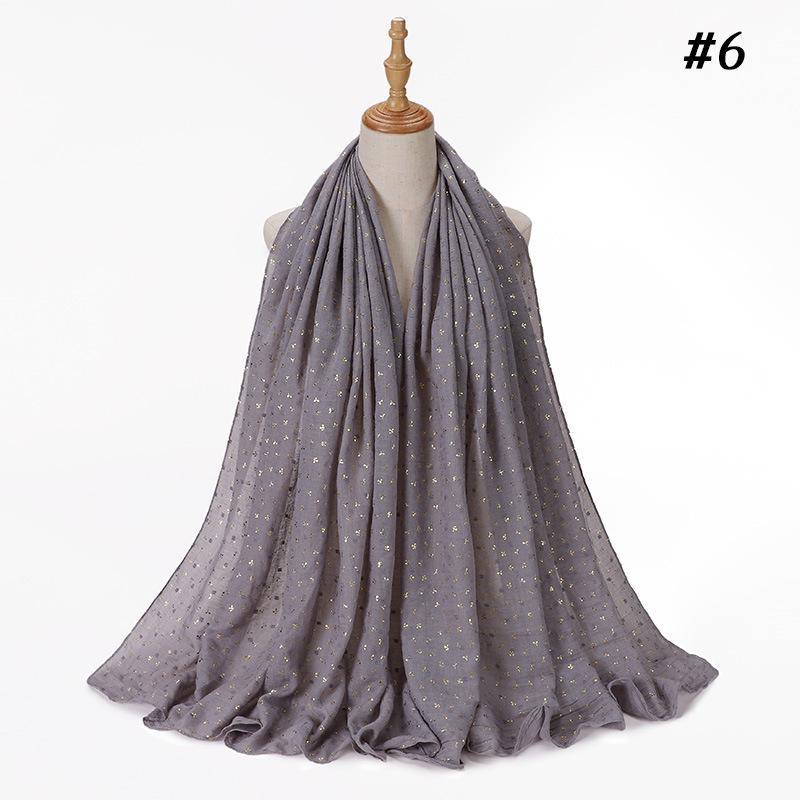 Glitter Cotton Linen Scarf Women Hijab Plain Soft Turban Shawl Bronzing Women Printed Floral Hijab Shawls Bandana African Scarf