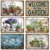 Retro Flowers Bird Metal Sign Garden Decorations Wall Art Mural Vintage Tin Sign Home Plate Room Decor Garden Painting Gift Farm