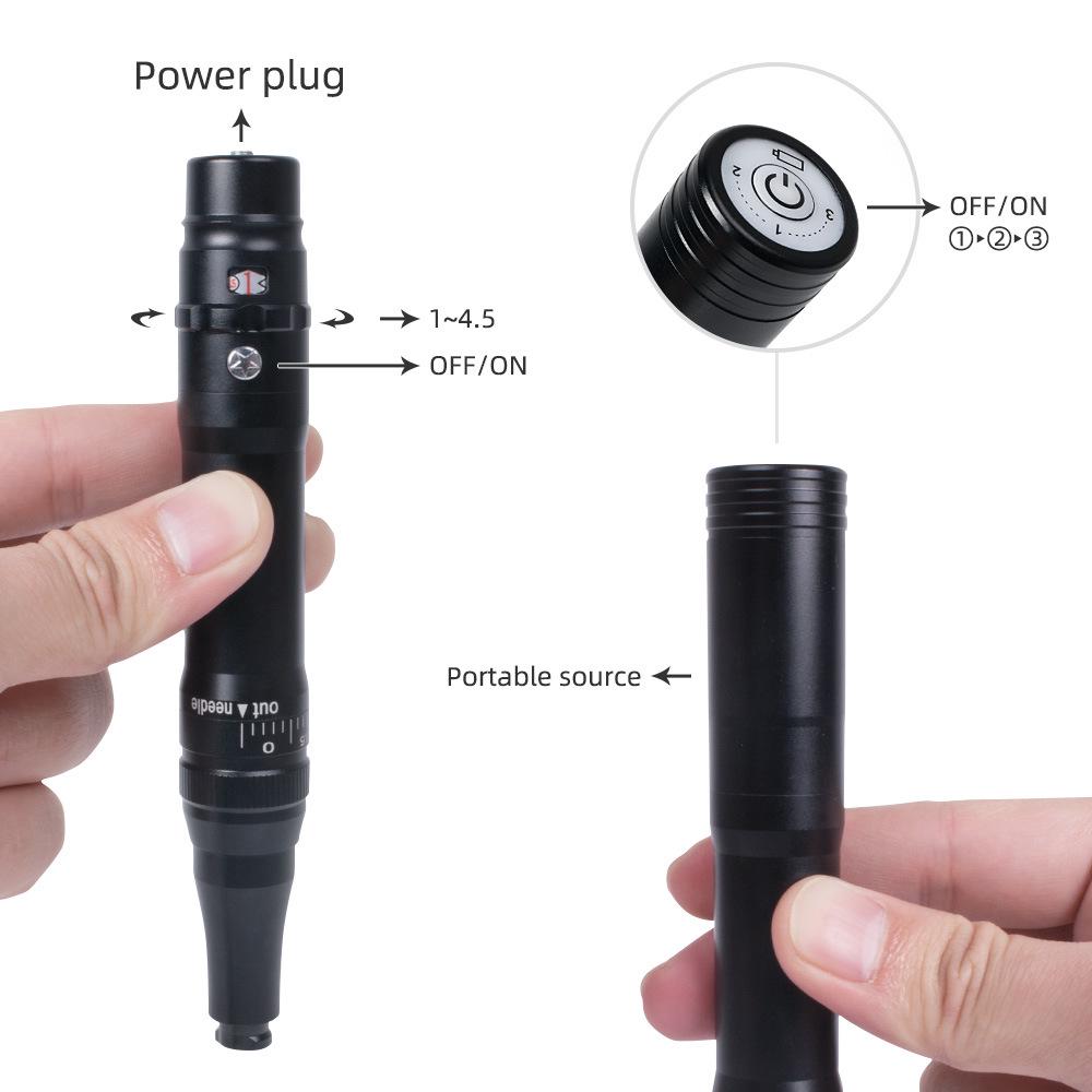 Многофункциональная перезаряжаемая машинка для ПМ для бровей, губ, подводки для глаз: Микроблейдинг и растушевка с питанием от аккумулятора