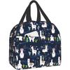 Cute Llama Insulated Lunch Bag with Front Pocket Reusable Cooler Tote Bags with Zipper for Men Women Work Picnic Beach