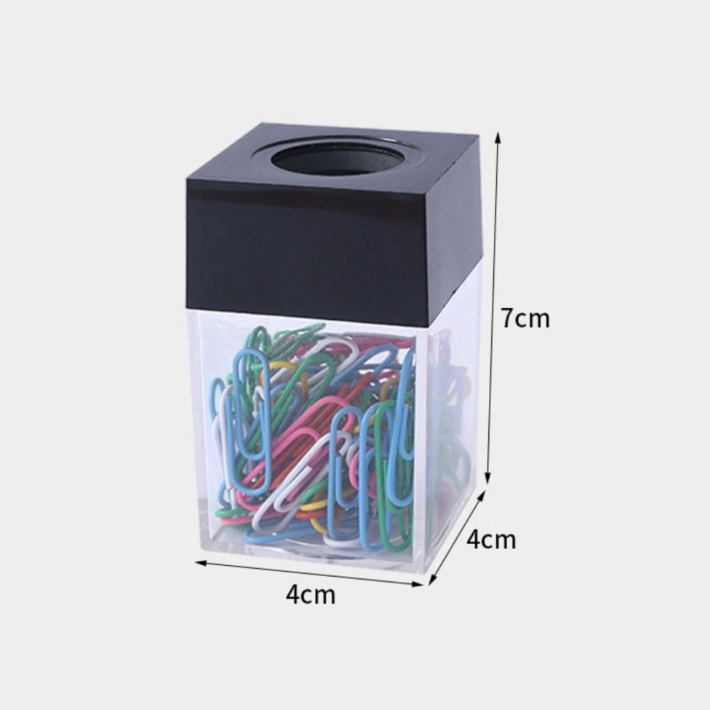 Student Stationery Macaron Magnetic Absorption Box Clips Dispenser Paperclip Holder Desk Storage