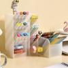 Nordic Style Transparent Multi-Grid Pen Holder for Students