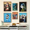 Funny Masterpiece Collection Postes Print Canvas Painting Mona Lisa Van Gogh Reproduction Wall Art For Room Home Decoration