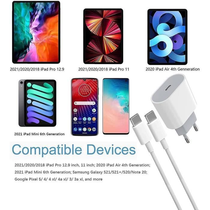 Chargeur USB-C 25W - E.F.Connection - Charge rapide - pour Samsung A15 A16 A17 A26 A27 A36 A37 A56 A57 S26 S25 S24