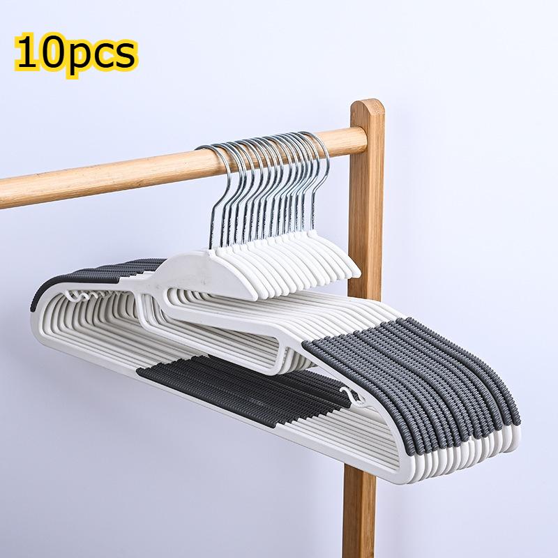 10pcs 360 ° swivel hook plastic hangers, U-shaped opening, non-slip, space saving, 0,5 cm thick, 41,5 cm long clothes hanger