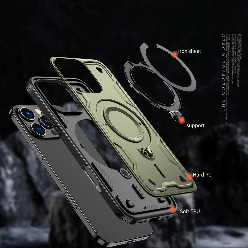 Чехол Hybrid Armor Trendy с Magsafe для iPhone 16 Pro - зеленый