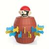 Pirate Barrel Game Interactive Pop-Up Pirate Toy Bucket with Swords Puzzle Action Game for Family Kids Tabletop Entertainment