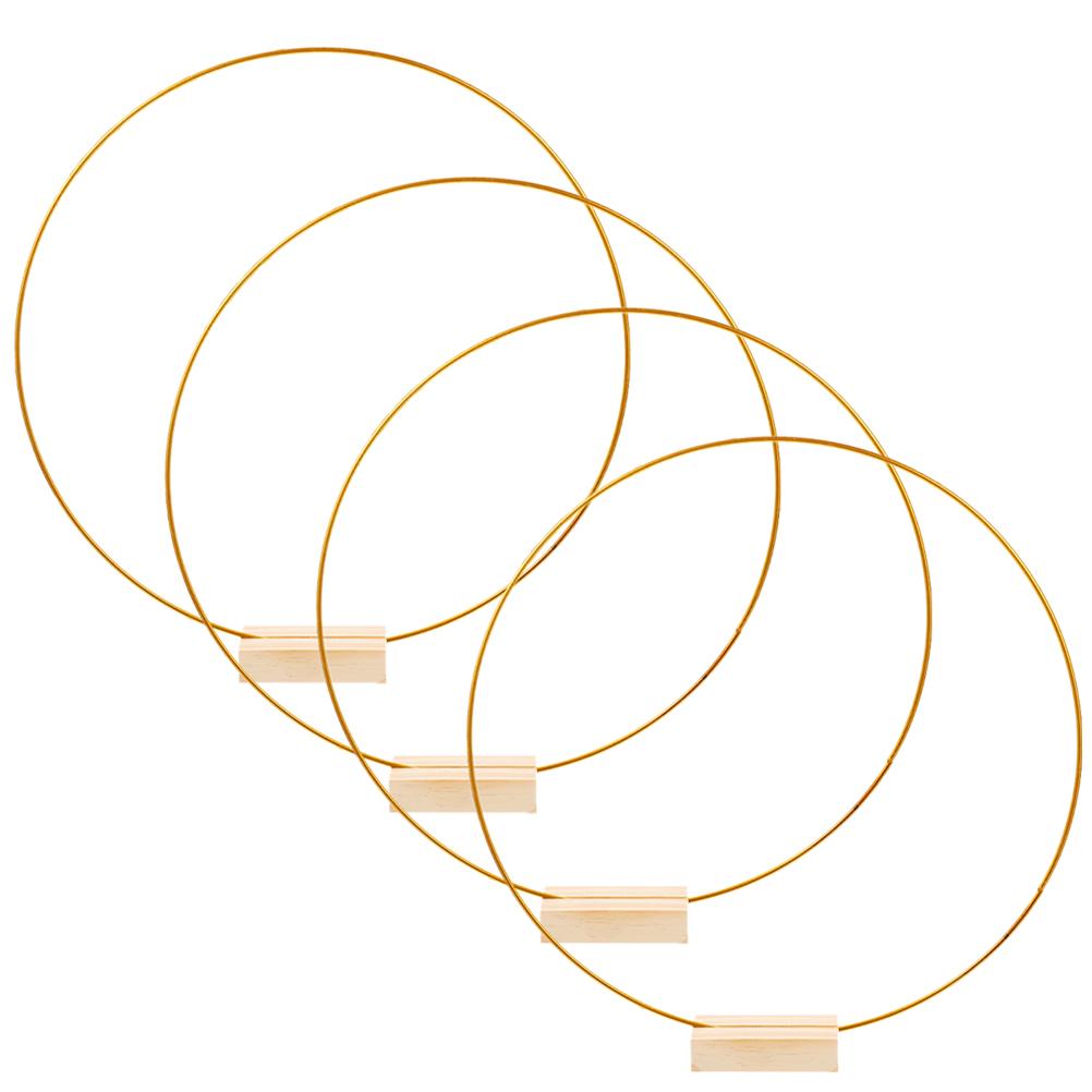 2 Набора Гирлянда Обруч Украшение Центральные элементы для столов Ловец снов Круглая Рамка для венка Золотой с подставкой Цветочные обручи Металлические кольца