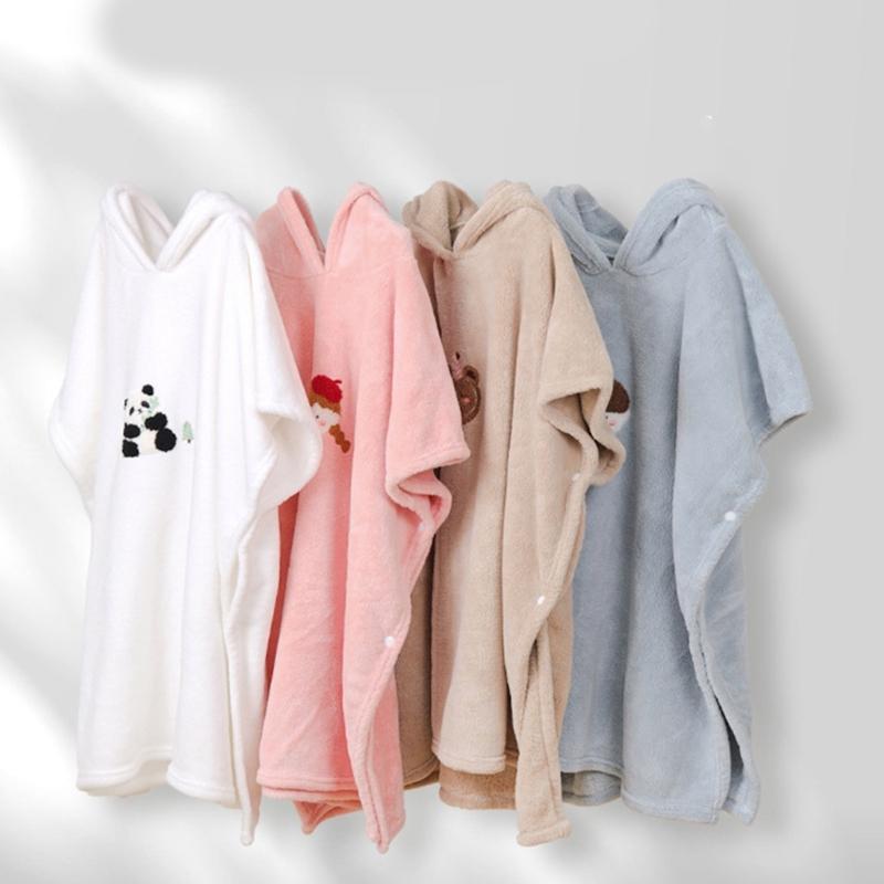 Детский халат с капюшоном, банное полотенце, дышащая детская накидка, быстросохнущий, мягкий, мультяшный плащ, пончо для новорожденных, с высокой впитываемостью