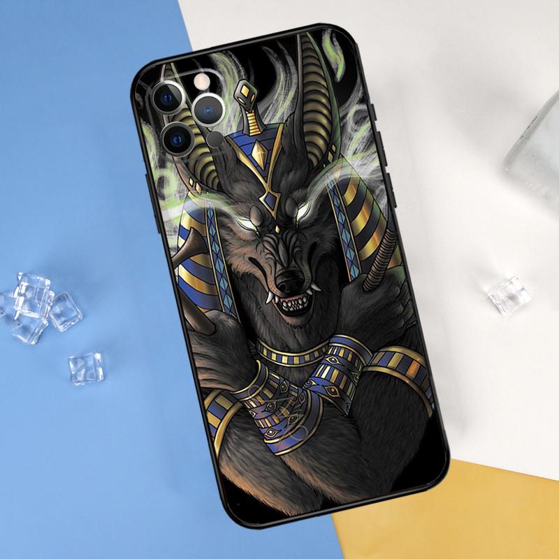 Чехол для телефона с изображением Анубиса и Анха, Египетский Бог, для iPhone 16 Pro Max 13 12 Mini 11 14 15 Pro Max XR 16 15 Plus 16e
