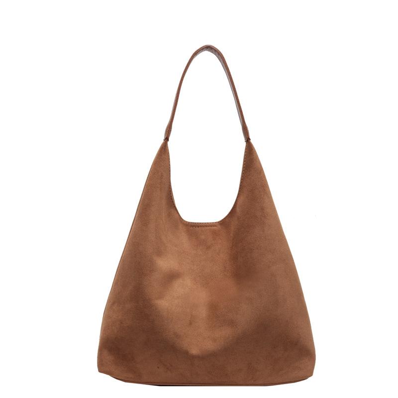 Ретро Повседневная Сумка для путешественников Большой Вместимости Женская Замшевая Сумка-тоут Niche Универсальная Сумка через Плечо