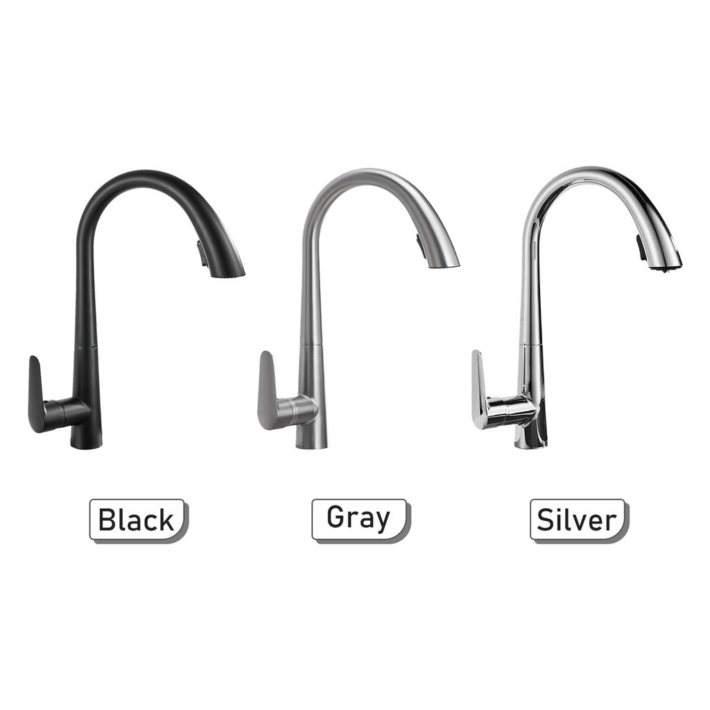 Поворотные на 360 градусов выдвижные кухонные смесители с 2 режимами струи Смесители для раковины в ванной комнате с высокой дугой Потяните вниз