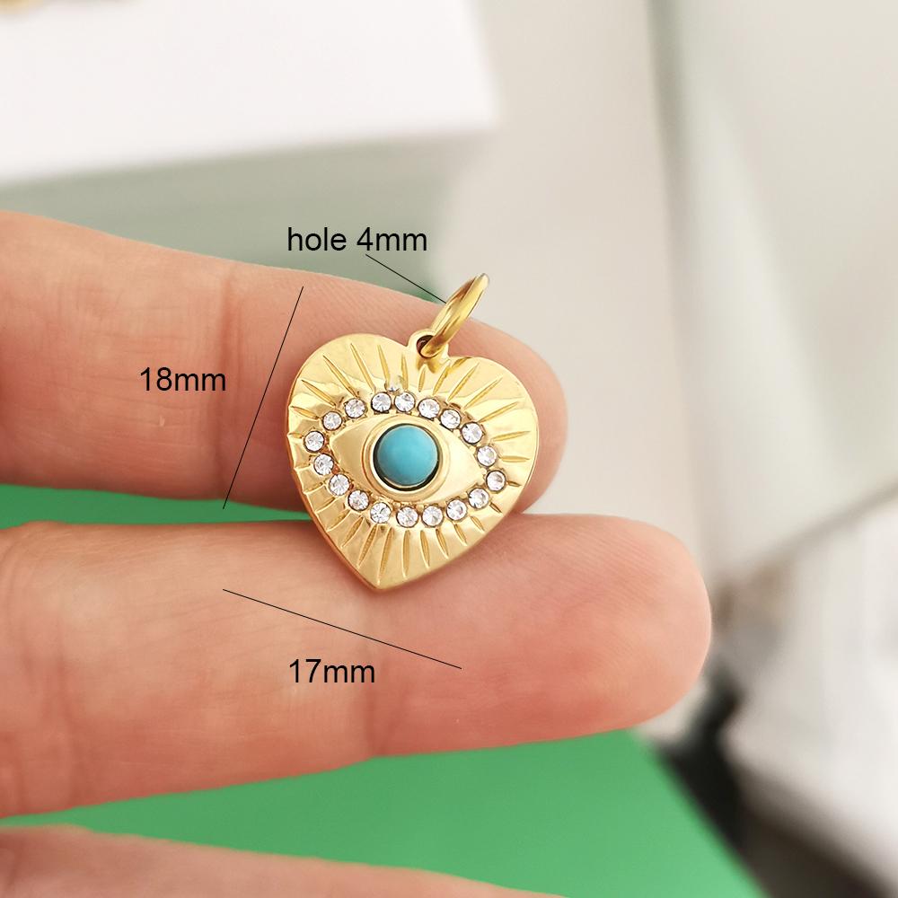 1pc Stainless Steel Pendant Charm Coral Turtle Natural Blue Stone Star Heart Bow Bird Gold Custom Necklace