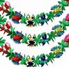 1 Pc Hawaiian Luau Summer Tiki Bar Tropical Party Decor, Tropical Island Beach Supplies Tissue Colour Flower Garland Long Trop