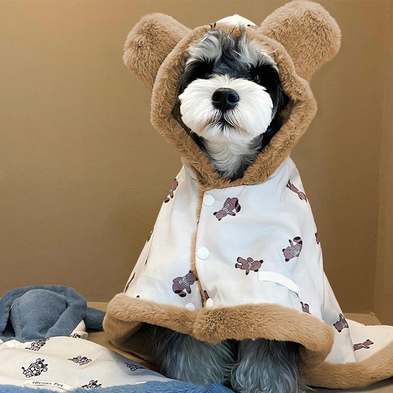 Pet Cape Blanket Thickened Poncho Blanket Pets Wear Hats And Blankets Cat Cold Weather Coat Wraps Cute Soft Comfortable Dog
