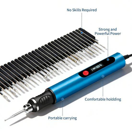 Полировальная ручка Аккумуляторный роторный инструмент с очень долгим временем работы Быстрая зарядка USB-C Цифровой дисплей мощности