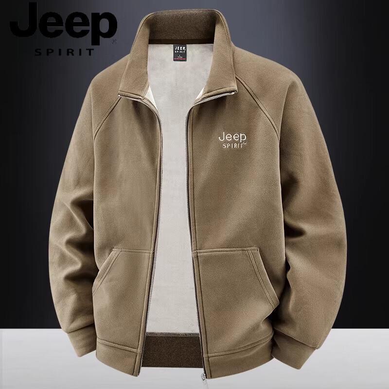 Мужская флисовая куртка-кардиган на молнии с воротником-стойкой JEEP SPIRIT