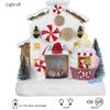 Christmas Animated Gingerbread House Decoration,Collectible Buildings Figurines Candy Factory Ornament for Home Fireplace Desk D