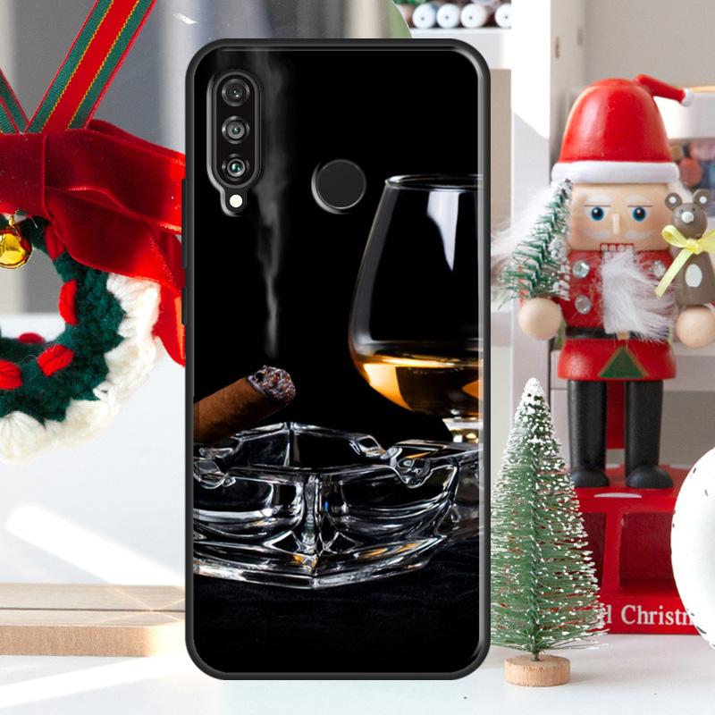 Чехол для Huawei Nova 7i 8i 11i 12i 12s Y73 Y70 Y90 Y60 Y72 Y61 Y91 9 10 SE P30 Pro P40 Lite с изображением сигары, виски и льда